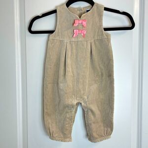 Janie & Jack Cotton Sleeveless Jumpsuit with Bows
